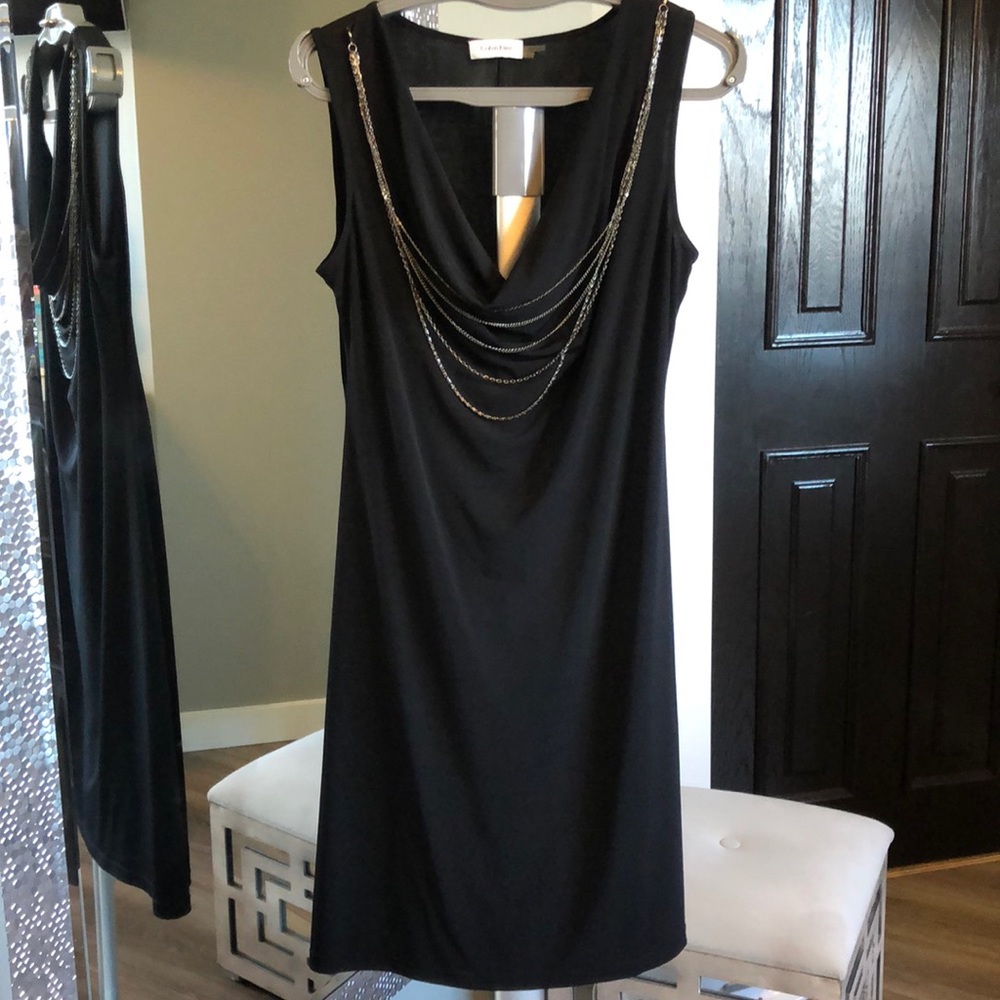 EUC Calvin Klein black sheath dress
